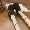 Zapatos Peludos Slip-On para Mujer, Nuevo Estilo Invierno 2026, Suela Gruesa, Que Aumentan la Altura, Forrados de Felpa, Estilo Birkenstock, Zapatos Cálidos de Algodón