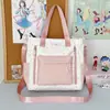 Bolsa de Mão Versátil Grande Capacidade Estilo Japonês Bolsa de Ombro Menina Suave Estudante Aulas Reforço Bolsa Transversal Bolsa Tote para Ir para a Aula
