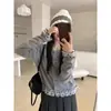 Blusa de Tricô Longa com Mangas Longas, Estampa Xadrez com Acabamento em Renda, Estilo Coreano Doce, Inspirada na Chanel, para um Look Jovem em Cores Doces para Baixinhas