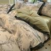Juego de cuatro piezas de cama de algodón Clase A con lijado engrosado Algodón Ropa de cama estilo princesa Funda nórdica Cama de dormitorio Juego individual de tres piezas 4