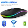 Ratón inalámbrico luminoso Bluetooth de doble modo 2.4G para escritorio, portátil, oficina, ratón inalámbrico transfronterizo