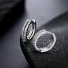 Pendientes de Diamantes de Doble Fila Estilo Nuevo para Hombres, Pendientes Pequeños de Aro de Moda Transfronterizos para Mujeres, Accesorios de Lujo Ligeros Versátiles con un Toque de Alta Gama