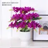 Enfeites de Flores Artificiais, Phalaenopsis, Flores de Seda em Vasos Pequenos, Flores Artificiais, Mesa de Centro da Sala de Estar, Hall de Entrada, Decorações Florais e de Plantas Verdes