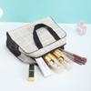 Bolsa de aseo de PVC a cuadros, gran capacidad, impermeable, bolsa de almacenamiento, bolsa de maquillaje para mujer, multibolsillos
