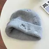 Gorro de Lana Tejido Roto Estilo Coreano para Mujer en Otoño e Invierno, Cálido Protector de Orejas y Gorro Tipo Gorro para Dedos del Pie, Cara Pequeña, Gorro Engrosado Anti-Frío
