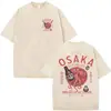Camiseta Gráfica Divertida Polvo Bêbado Osaka Dotonbori Lavagem Vintage Japão Harajuku Manga Curta Unissex Algodão