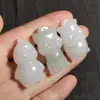 Nueva Cadena con Colgante Zodiaco Verde Tianshan Jade de Seda Dorada de Xinjiang Tallado Animal Tridimensional Colgante Zodiaco