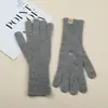 Luvas de Lã Tricotada Sem Dedos com Bordado de Laço Estilo Coreano para Tela Sensível ao Toque, Outono e Inverno, Quentes, para Ciclismo, à Prova de Frio, com Dedos Separados