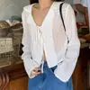 Camisa de manga larga de moda chic de nicho de alta gama para mujer de Dongdaemun, Corea
