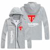 Nueva chaqueta tipo cárdigan con capucha deportiva informal estampada para hombre, disponible en otoño, chaqueta cortavientos de moda urbana para hombre.