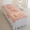 Toalha de salão de beleza conjunto de três peças toalha de banho fronha lençol capa de cama pano para cuidados com a pele touca para a cabeça absorvente logotipo