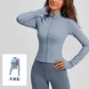 Juyitang Tamanho Grande Roupa de Yoga Alta Elasticidade Cor Sólida Pêssego Bodycon Top Jaqueta Esportiva Fitness para Corrida Feminina Verão