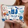 Temu Amazon Transfronterizo Bolsa de Enfermera Bolsa de Cosméticos de Lino Gran Capacidad Almacenamiento Portátil Neceser Bolsa de Medicamentos