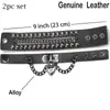 2 Piezas de Pulseras de Cadena Estilo Punk Multicapa Nuevas Temu Xiyin, Pulseras Personalizadas para Hombres, Remaches Hip-Hop