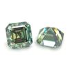 Pedra nua Aschemosan em formato especial Chanfro quadrado Pedra primária azul verde Moissanite atacado