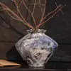 Jingdezhen Estilo Chino Nuevo Jarrón de Cerámica Rugosa Tarro de Cerámica Estilo Wabi-Sabi Decoración B&B Camuflaje Azul Adornos para Arreglos Florales