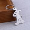 Fabricante Venta al por Mayor Llavero Metal Brillante Simulación de Perro Mascota Perro Publicidad Pequeño Regalo Grabado Láser Logotipo Colgante