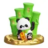 Procesamiento Personalizado de Bambú de la Suerte Panda Rojo Saludando y Asintiendo Panda Adornos Solares para Coche Regalos de Inauguración