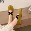 Em estoque~Sola super macia, não cansa os pés, bico redondo, sapatos baixos de peça única para mulheres, sapatilhas slip-on para pessoas preguiçosas, sapatos Mary Jane para mulheres