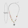 Collar de Corazón con Gota de Piedra Colorida y Esmalte Estilo Dulce y Fresco para Mujer, Nuevo Collar Gargantilla Cadena Clavicular Colorida Dopamina Primavera 2026