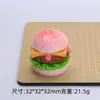 Hamburguesa Tridimensional Juguete de Comida Dibujo Animado Hecho a Mano Accesorios para Joyería DIY Accesorios de Pegamento de Crema Accesorios Pequeños de Resina Materiales al por Mayor