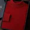 Capa base de cachemira para hombre, suéter de punto grueso de doble capa para otoño e invierno, cuello redondo, suéter de lana para hombre, color liso