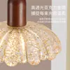 Lámpara de araña de restaurante estilo vintage, lámpara de mesa para bar junto a la cama con hoja de oro francesa, lámpara colgante para comedor color nogal negro, certificada por UL