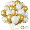 Conjunto de Balões de Látex 12 Polegadas Transfronteiriço Balões Pretos Dourados Metálicos com Lantejoulas Balões de Decoração para Cena de Casamento Festa de Aniversário