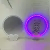 Ventilador Luminoso Noturno Criativo Desenho Animado Frisbee Ventilador Dobrável Produção Mini Portátil Ventilador Pequeno Ventilador Redondo de Verão Atacado