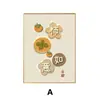 Pintura decorativa de restaurante estilo crema Caqui Ruyi Pintura de pared de fondo para sofá de sala de estar Buen augurio Pintura para colocar junto a la cama del dormitorio