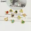 Wt-P2030 Retro Británico Colorido Colgante Pequeño Piedra Ojo de Tigre Piedra Amatista Chapado en Oro de 18K Joyería Accesorios Hechos a Mano