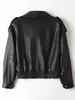 Chaqueta de cuero genuino HN6133, piel de cordero curtida completamente al vegetal, solapas dobles, doble cremallera, dobladillo elástico, chaqueta de motociclista estilo europeo y americano