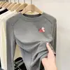 Roupa térmica forrada com fleece para meninas para outono e inverno, camiseta estilosa de manga comprida escovada para crianças, top da moda para meninas pequenas