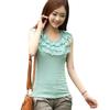 Chaleco de verano estilo coreano Encaje de tres capas Encaje para mujer Forma I Ropa exterior Algodón Ajustado Chaleco base