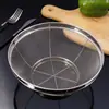Cesta de drenaje reforzada de acero inoxidable cesta de piscina cesta de frutas cocina cesta Amoy con asa cesta para lavar juego al por mayor