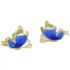 Esmalte Cloisonné Mariposa Super Hada Azul Quemado Pendientes Vintage Femeninos Plata de Ley Adecuado para Cara Redonda Exquisitos Adelgazantes Temperamento de Alta Clase