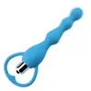 Plug Anal de Silicona Cuentas Vibrantes Vibrador Anal Masaje Trasero Masturbación para Uso Divertido para Adultos