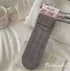 Tanto sexys como dulces~ Aquí vienen los calcetines con patrón de corazón sutilmente texturizado~ Calcetines de señora sin costuras de color contrastante a media pantorrilla holgados encaje algodón