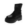 Botas Altas para Mujer con Suela Gruesa, Media Caña, Nuevo Estilo Otoño 2026, Botas Martin Británicas de Suela de Plataforma, Botas Francesas Ajustadas