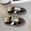Couro Genuíno Salto Alto 3.5CM Sapatos Casuais Altos Femininos 2024 Inverno Novos Sapatos Femininos Sola Grossa Confortável Combinação Total Sapatos de Plataforma Explosões