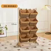 Estantería de Almacenamiento de Madera Maciza Gabinete de Almacenamiento para Snacks Estantería para Almacenamiento de Artículos Varios para Dormitorio Sala de Estar Estantería de Exhibición de Piso de Múltiples Capas
