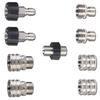 Venta caliente transfronteriza 3/4 rosca estándar americano acero inoxidable tubo de pistola de agua para jardín lavadora de alta presión juego de 8 piezas conector rápido