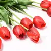 Tulipán de Caucho Blando Artificial Hidratante Flores Artificiales Adornos de Decoración de Boda Material Floral Pe Flores Artificiales al por Mayor
