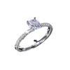 Elmosha deseo transfronterizo ebay anillo de compromiso de boda de circón simple europeo y americano anillo de platino chapado en cobre al por mayor
