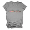 Camiseta feminina redonda de manga curta, estilosa e divertida, para Amazon, Wish e lojas independentes
