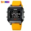 Reloj electrónico SKMEI Time Beauty Classic Square para hombre, deportivo al aire libre, multifuncional, resistente al agua, con correa de silicona.