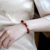Pulsera de Cinabrio Mineral Crudo de Alto Contenido para Mujer, Pulsera del Año del Animal Calabaza para Hombre, Piedra Cruda, Arena Dorada Púrpura, Natural y Auténtica