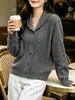 Suéter de mujer grueso, de lana fina, tejido trenzado, con cuello acanalado, cálido y acogedor, con diseño de punto trenzado, adecuado para el trabajo o como capa base