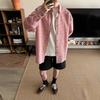 Chaqueta Casual de Estilo Coreano Ins de Alta Gama para Hombres y Mujeres Camisa de Manga Larga a Cuadros Seersucker de Corte Limpio para Hombres