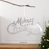 2026 Novo Ornamento de Árvore de Natal de Rena de Floco de Neve Semi-Transparente Prata Pingente de Presente de Natal Acrílico